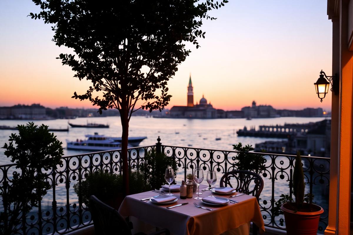 Private terrace overlooking the Venetian lagoon